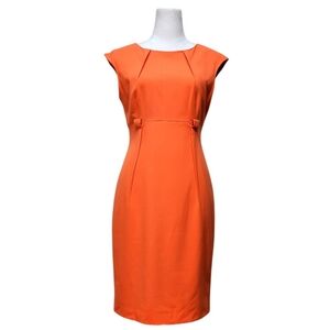 Calvin Klein Orange Sheath Dress w Empire Waist Size See Measurements
